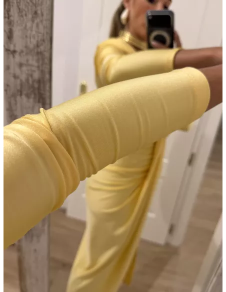 Vestido Oriana amarillo manga larga