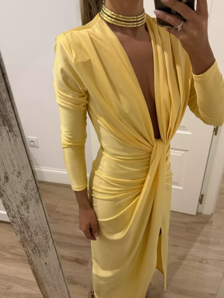Vestido Oriana amarillo manga larga