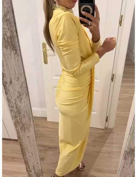 Vestido Oriana amarillo manga larga