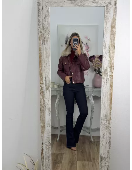 Chaqueta Caleta pelo beige