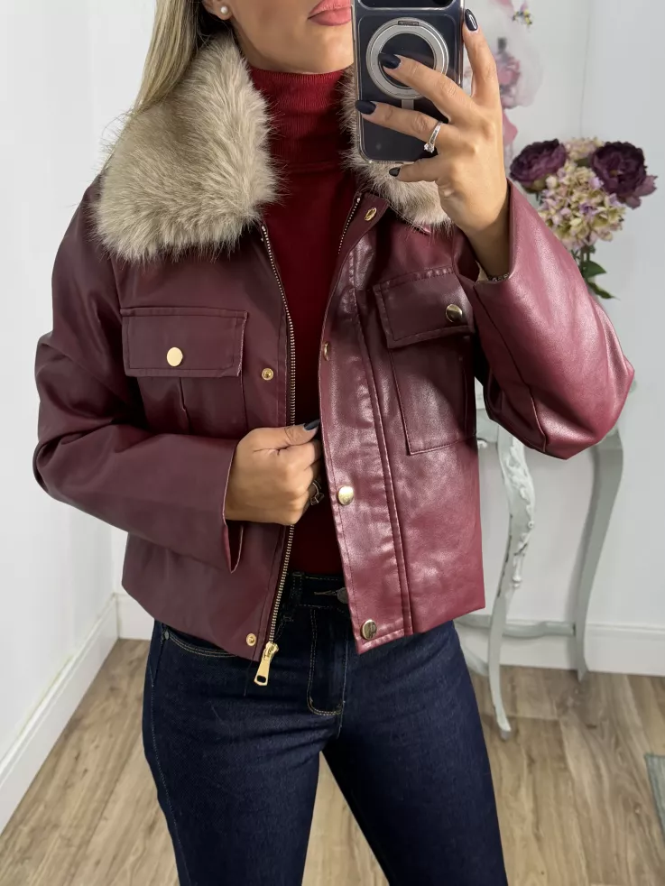 Chaqueta Caleta pelo beige