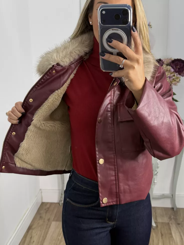 Chaqueta Caleta pelo beige