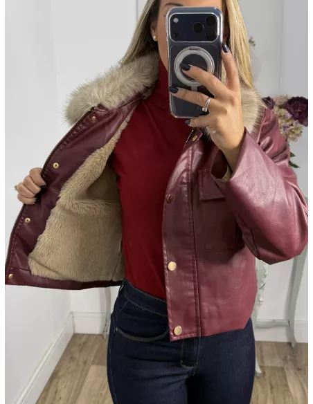 Chaqueta Caleta pelo beige