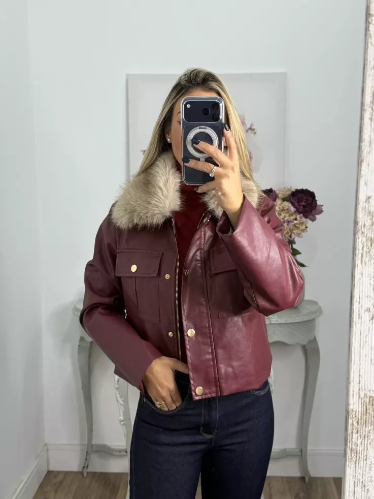 Chaqueta Caleta pelo beige