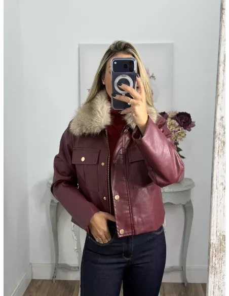 Chaqueta Caleta pelo beige