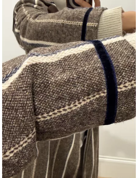 Abrigo Dalia marrón de rayas