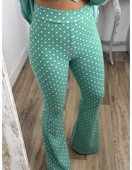 Pantalón Margot campana tonos verde