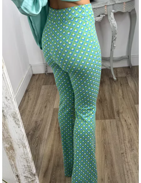 Pantalón Margot campana tonos verde