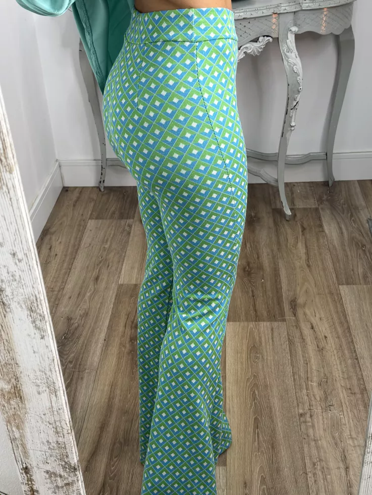 Pantalón Margot campana tonos verde