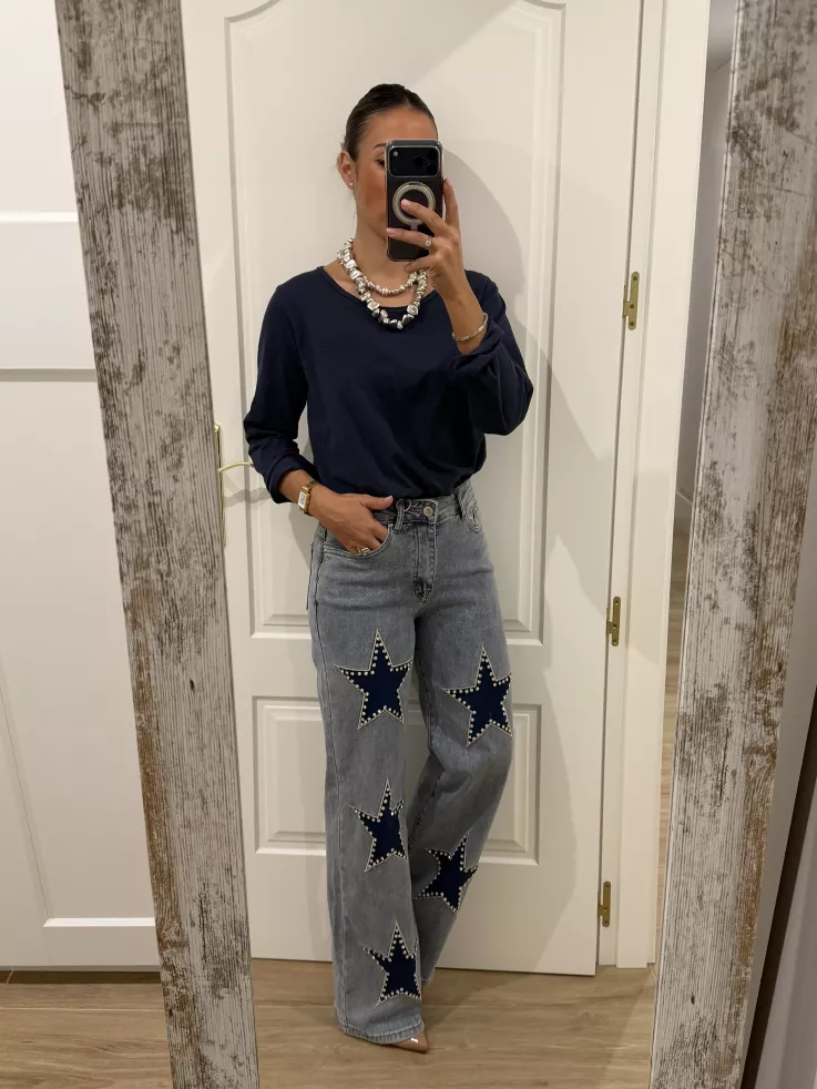 Jeans estrellas parte delantera