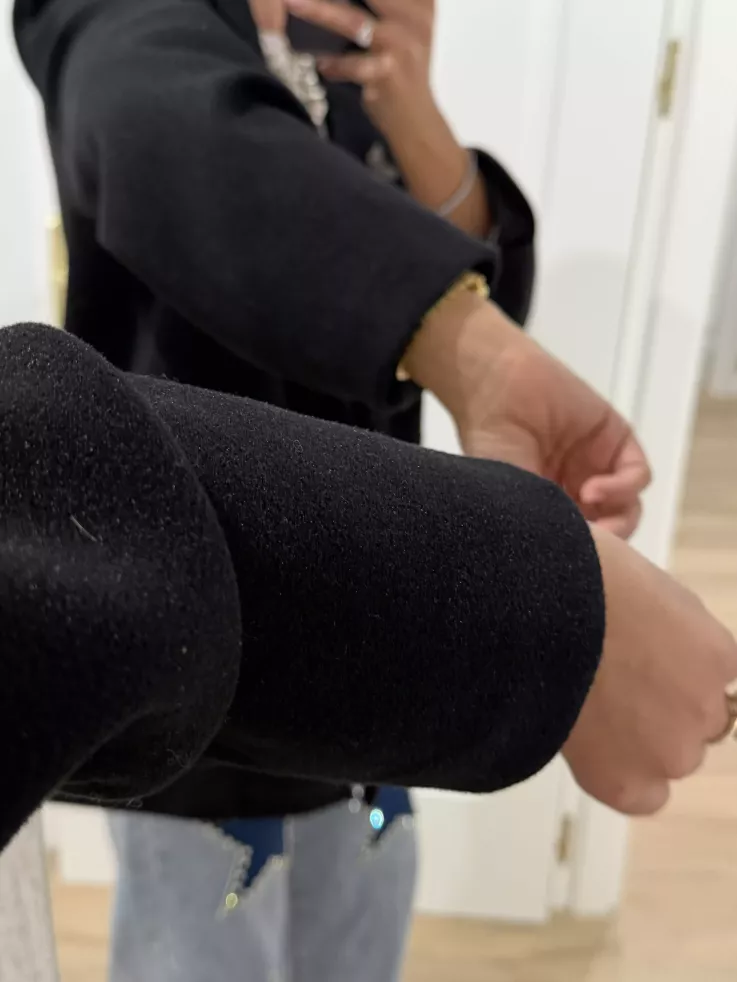 Chaqueta oversize negra parches