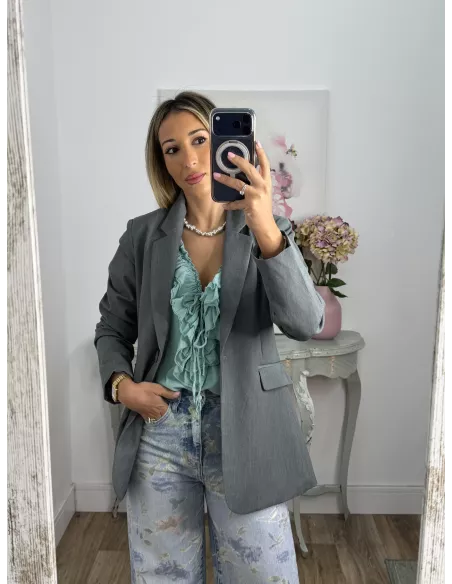 Chaqueta Amarenta gris verdeso