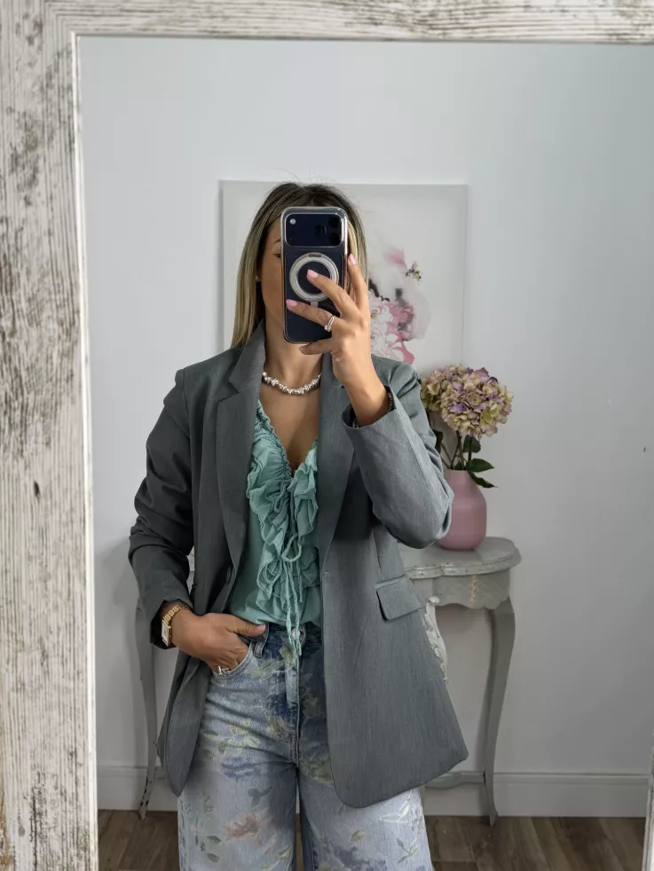 Chaqueta Amarenta gris verdeso