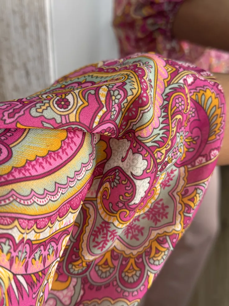 Camisa de gasa estampada rosa