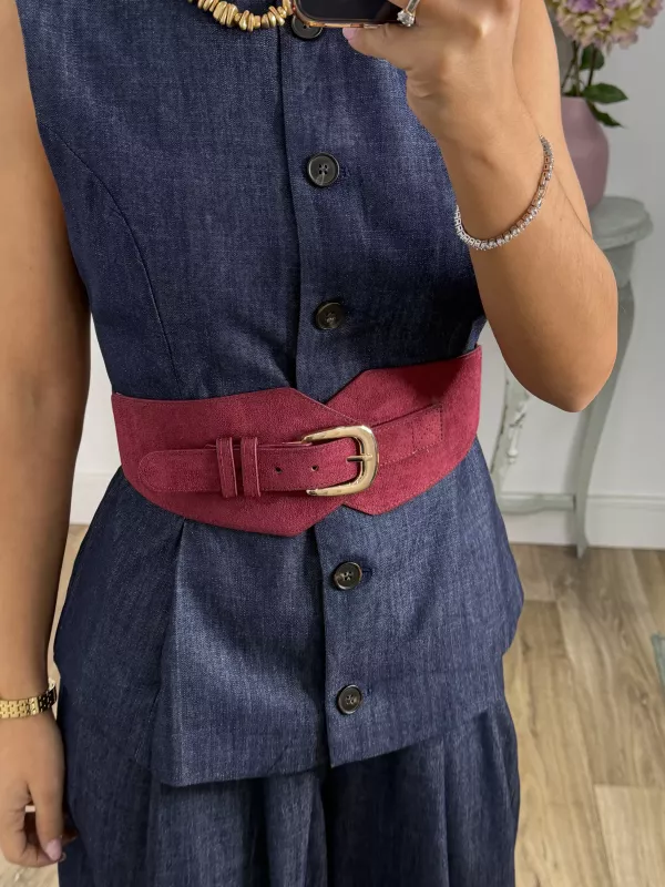 Cinturón ancho amarenta