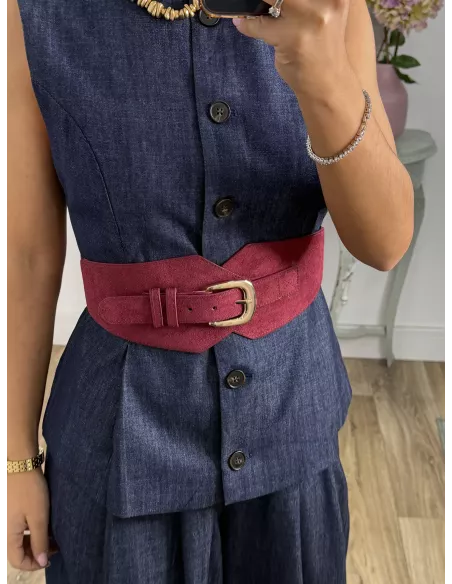 Cinturón ancho amarenta