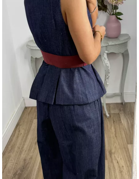 Cinturón ancho amarenta