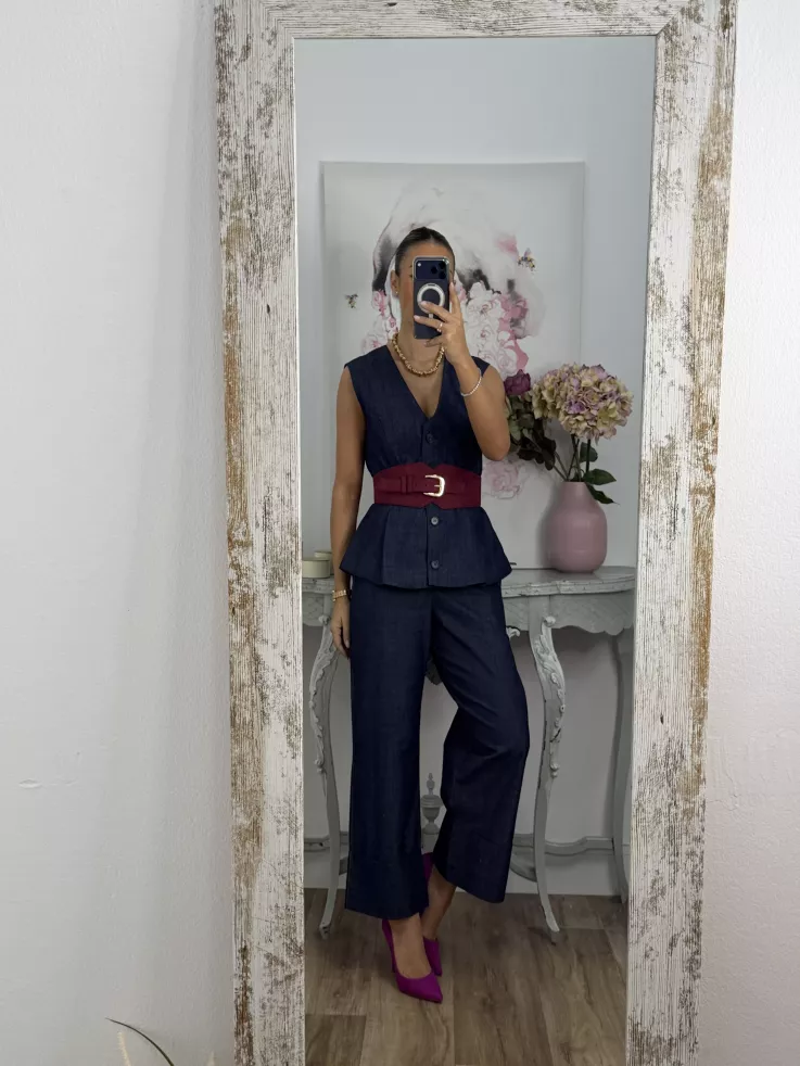 Cinturón ancho amarenta