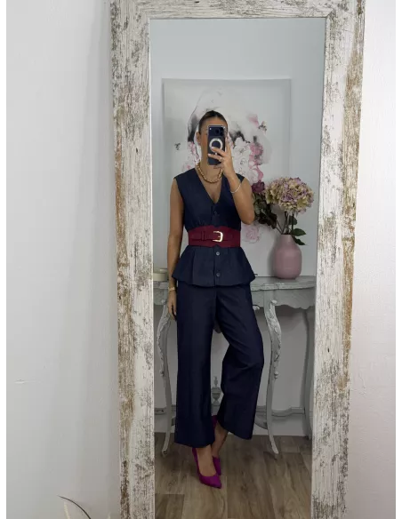 Cinturón ancho amarenta