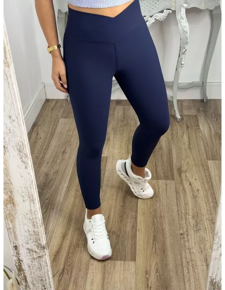 Leggins cintura cruzada azul marino
