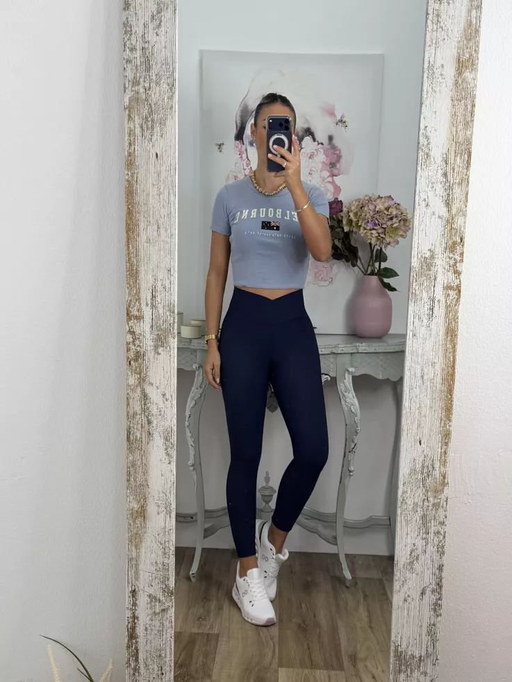 Leggins cintura cruzada azul marino