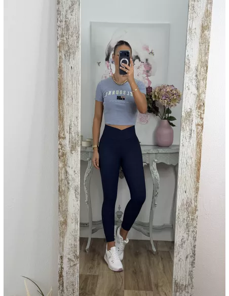 Leggins cintura cruzada azul marino
