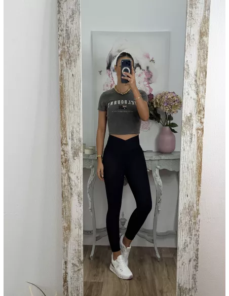 Leggins cintura cruzada negro
