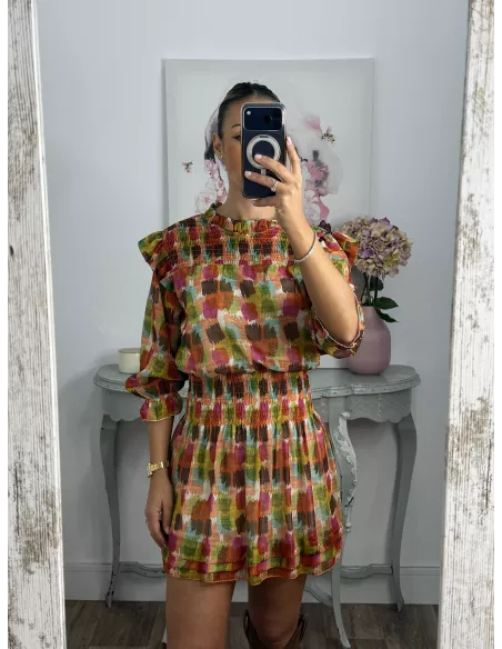 Vestido Colres tono naranja