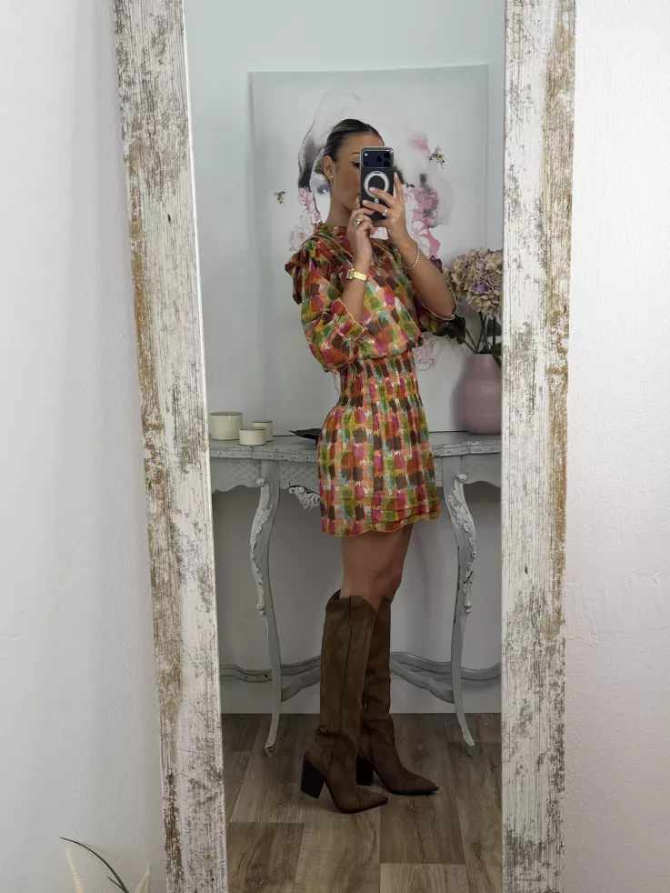 Vestido Colres tono naranja