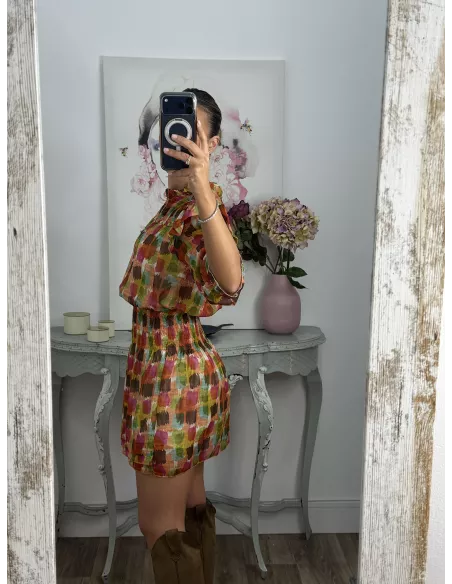 Vestido Colres tono naranja