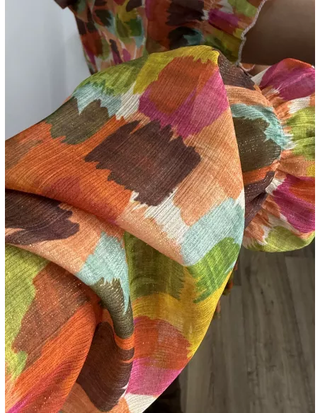 Vestido Colres tono naranja