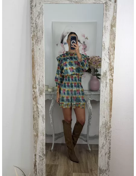 Vestido Colres tono verde