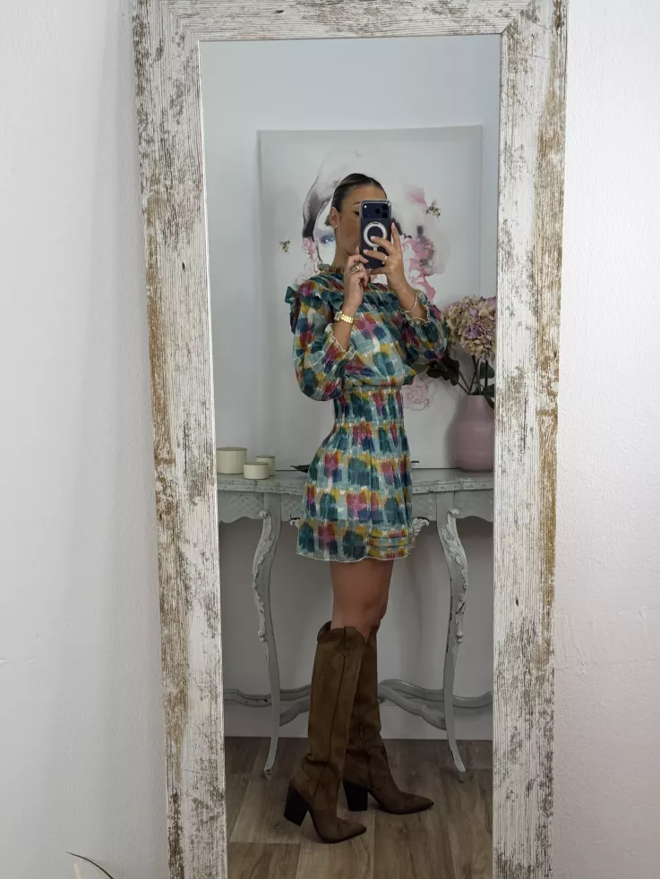 Vestido Colres tono verde