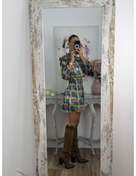 Vestido Colres tono verde