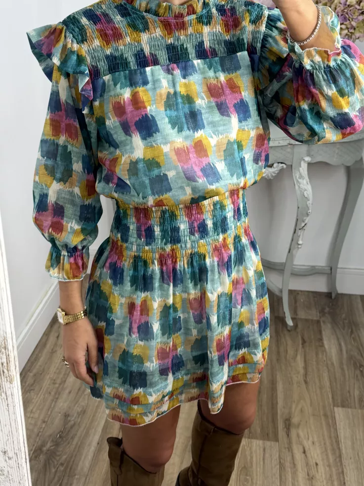 Vestido Colres tono verde