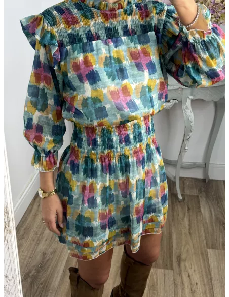 Vestido Colres tono verde