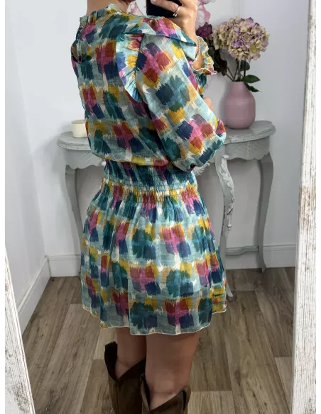 Vestido Colres tono verde