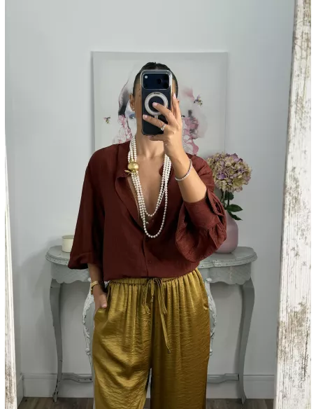 Camisa Teha cuello tirilla