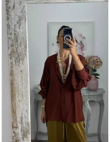 Camisa Teha cuello tirilla