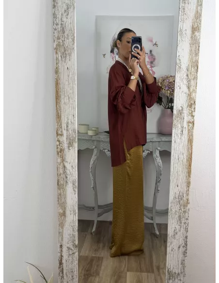 Camisa Teha cuello tirilla