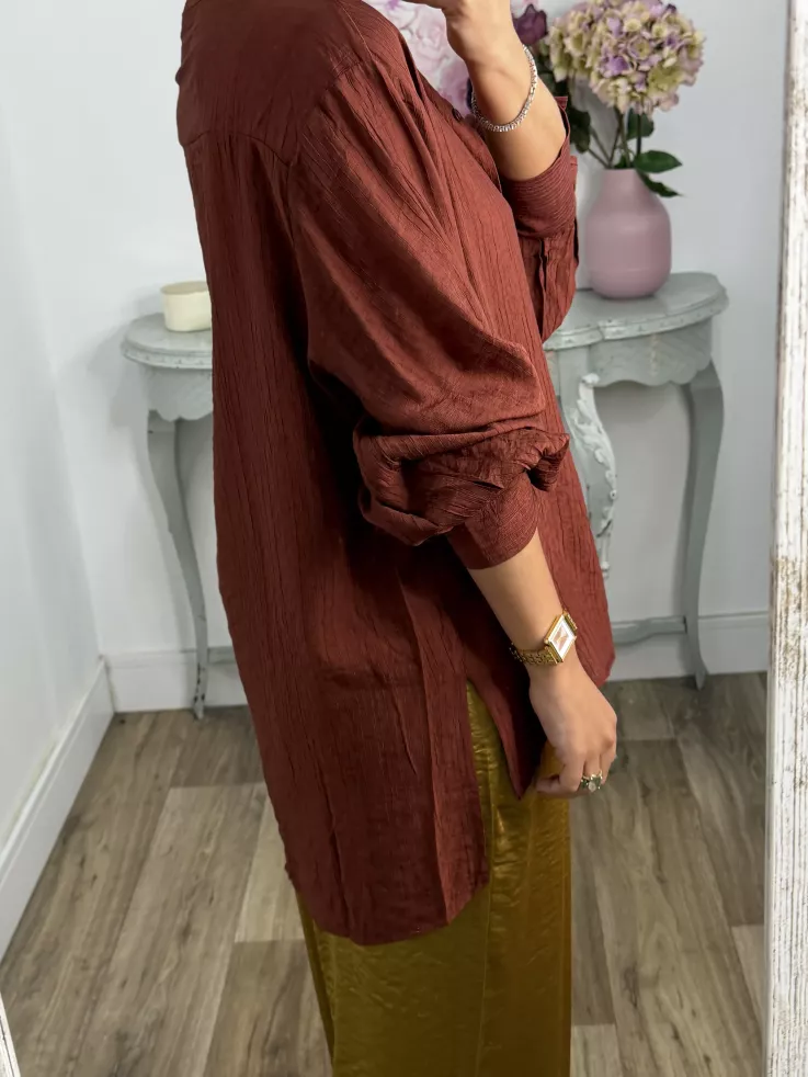 Camisa Teha cuello tirilla