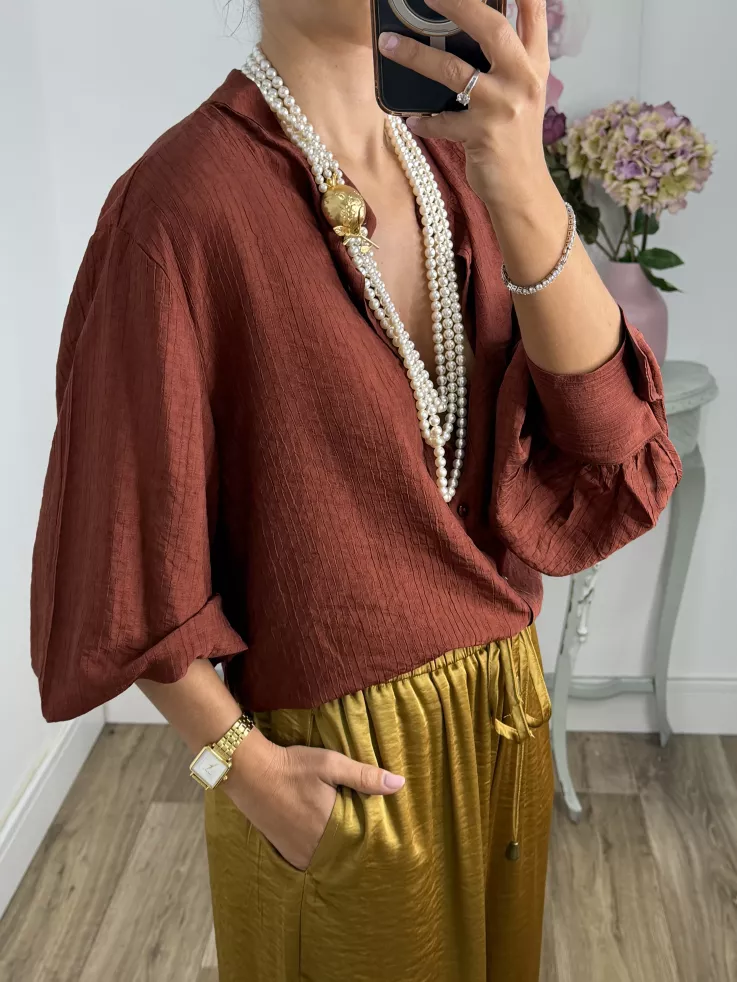 Camisa Teha cuello tirilla