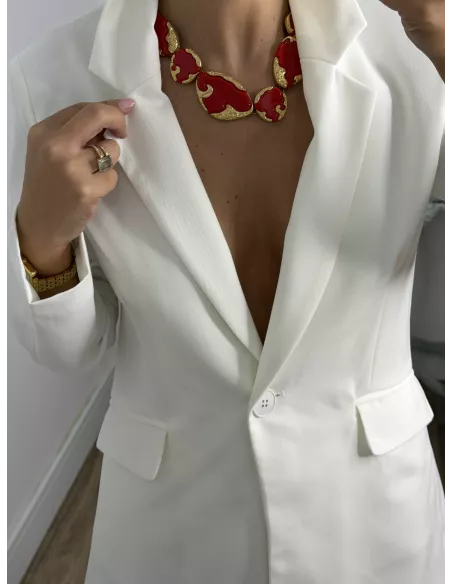 Colgante rojo con filo irregular rodado