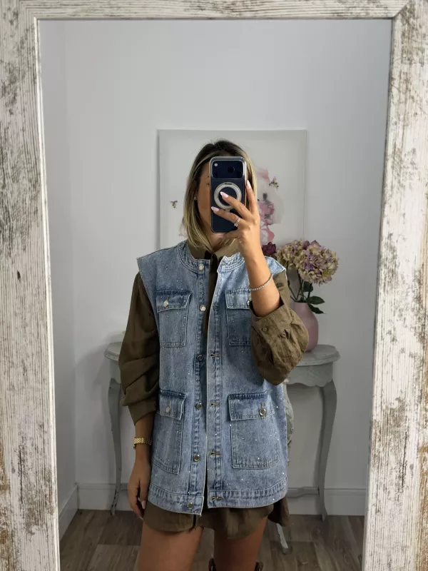 Chaleco vaquero con brillitos