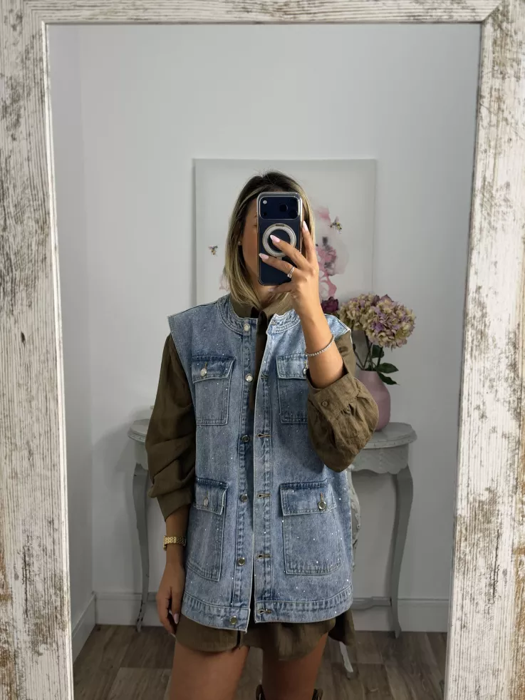 Chaleco vaquero con brillitos