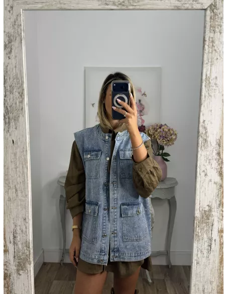 Chaleco vaquero con brillitos