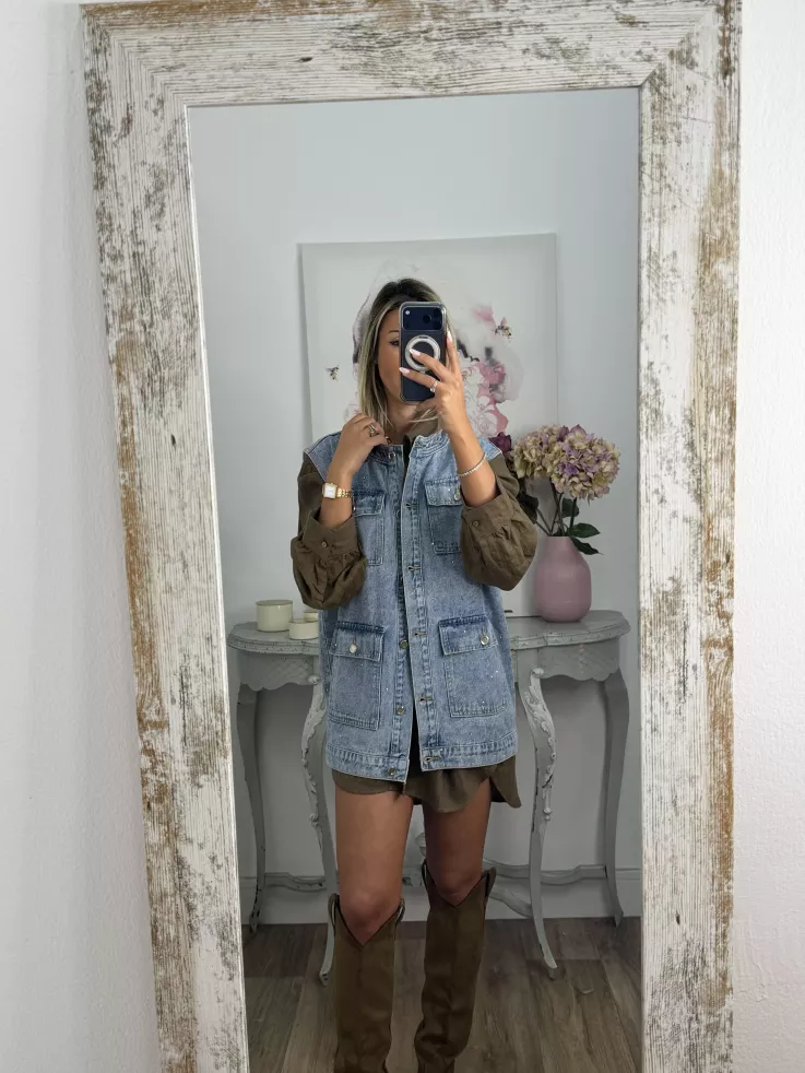 Chaleco vaquero con brillitos