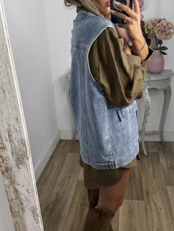 Chaleco vaquero con brillitos