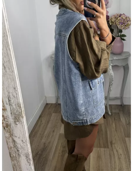 Chaleco vaquero con brillitos