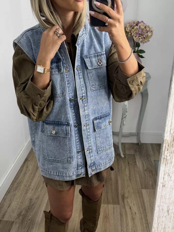 Chaleco vaquero con brillitos